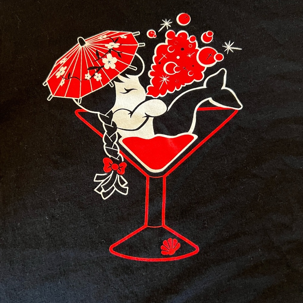 Mermaid Martini Glass American Apparel Graphic t-shirt NWT - Picture 3 of 6